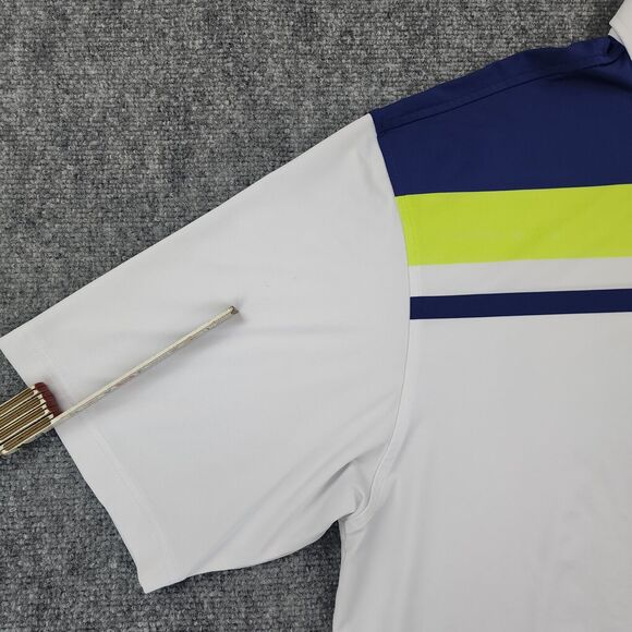 Footjoy Shirt Mens 2XL White Color Striped Polo Performance Golf Glasgow Hills - Picture 14 of 16